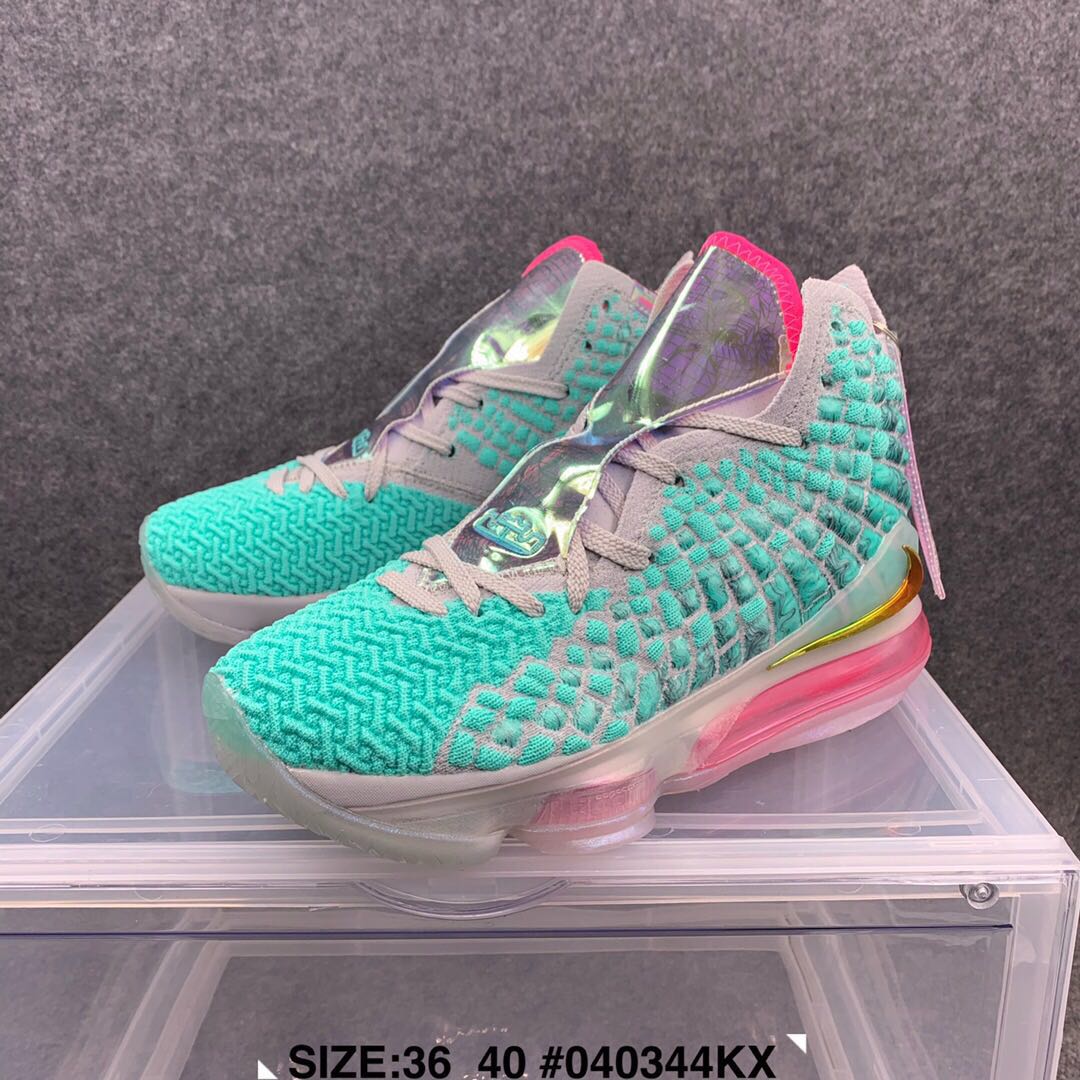 2020 Nike Lebron James 17 Laker Blue Pink Shoes For Women